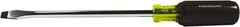 Paramount - 3/8" Blade Width, 12" OAL Standard Slotted Screwdriver - 8" Blade Length, Round Shank, Acetate with Rubber Grip Handle - USA Tool & Supply