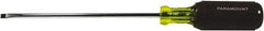 Paramount - 5/16" Blade Width, 9-27/32" OAL Standard Slotted Screwdriver - 6" Blade Length, Round Shank, Acetate with Rubber Grip Handle - USA Tool & Supply