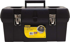 Stanley - Tool Box - 19-19/64" Wide x 9-5/8" Deep x 9-27/32" High, Plastic, Black - USA Tool & Supply
