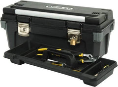Stanley - Tool Box - 19-5/8" Wide x 10-1/2" Deep x 10-5/16" High, Plastic/Rubber, Black - USA Tool & Supply