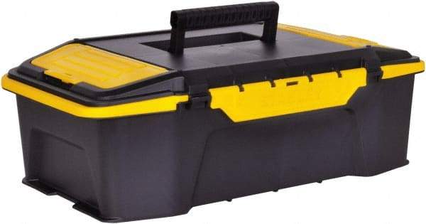 Stanley - 2 Compartment Tool Organizer - 19-7/8" Wide x 12-1/4" Deep x 6-5/8" High, Plastic, Black/Yellow - USA Tool & Supply