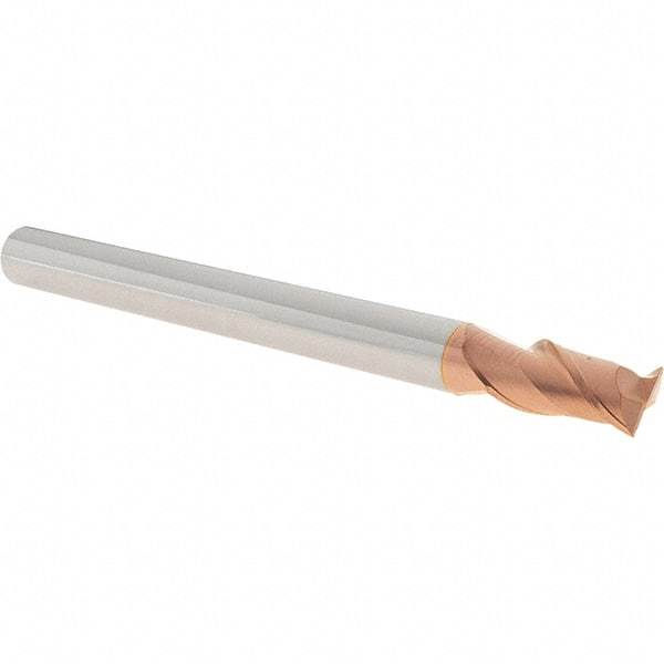 Accupro - 1/2", 1" LOC, 1/2" Shank Diam, 6" OAL, 2 Flute, Solid Carbide Square End Mill - Single End, TiCN Finish, Spiral Flute, 40° Helix, Centercutting, Right Hand Cut, Right Hand Flute - USA Tool & Supply