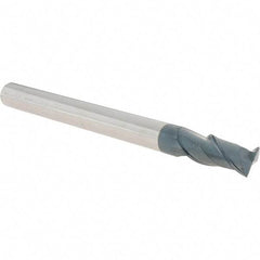 Accupro - 1/2", 1" LOC, 1/2" Shank Diam, 6" OAL, 2 Flute, Solid Carbide Square End Mill - Single End, AlTiN Finish, Spiral Flute, 40° Helix, Centercutting, Right Hand Cut, Right Hand Flute - USA Tool & Supply