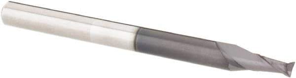 Accupro - 5/64", 5/32" LOC, 1/8" Shank Diam, 1-1/2" OAL, 2 Flute, Solid Carbide Square End Mill - Single End, AlTiN Finish, Spiral Flute, 30° Helix, Centercutting, Right Hand Cut, Right Hand Flute - USA Tool & Supply