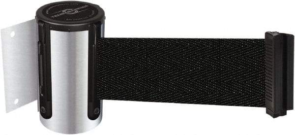 Tensator - 4-1/2" High x 7.5' Long x 2" Wide Wall Mount Barrier - Steel, Polished Chrome Finish, Chrome, Use with 898 Wall Receiver - USA Tool & Supply