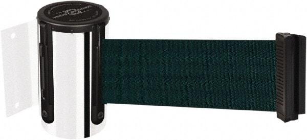 Tensator - 4-1/2" High x 7.5' Long x 2" Wide Wall Mount Barrier - Steel, Polished Chrome Finish, Chrome, Use with 898 Wall Receiver - USA Tool & Supply