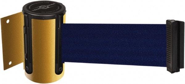 Tensator - 4-1/2" High x 7.5' Long x 2" Wide Wall Mount Barrier - Steel, Yellow Powdercoat Finish, Yellow, Use with 898 Wall Receiver - USA Tool & Supply