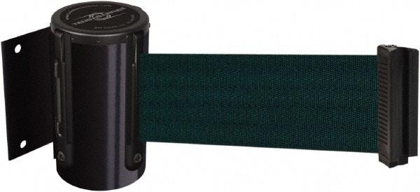 Tensator - 4-1/2" High x 7.5' Long x 2" Wide Wall Mount Barrier - Steel, Black Powdercoat Finish, Black, Use with 898 Wall Receiver - USA Tool & Supply