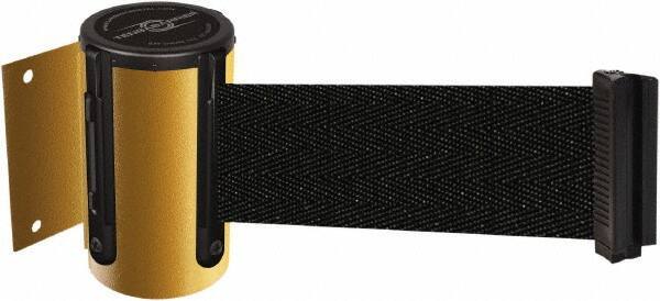 Tensator - 4-1/2" High x 7.5' Long x 2" Wide Wall Mount Barrier - Steel, Black Powdercoat Finish, Black, Use with 898 Wall Receiver - USA Tool & Supply