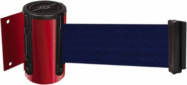 Tensator - 4-1/2" High x 7.5' Long x 2" Wide Wall Mount Barrier - Steel, Red Powdercoat Finish, Red, Use with 898 Wall Receiver - USA Tool & Supply