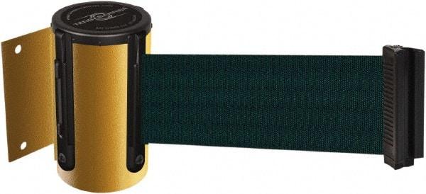 Tensator - 4-1/2" High x 13' Long x 2" Wide Wall Mount Barrier - Steel, Yellow Powdercoat Finish, Yellow, Use with 898 Wall Receiver - USA Tool & Supply