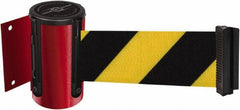 Tensator - 4-1/2" High x 13' Long x 2" Wide Wall Mount Barrier - Steel, Red Powdercoat Finish, Red, Use with 898 Wall Receiver - USA Tool & Supply