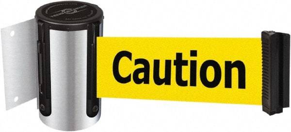 Tensator - 4-1/2" High x 13' Long x 2" Wide Wall Mount Barrier - Steel, Polished Chrome Finish, Chrome, Use with 898 Wall Receiver - USA Tool & Supply