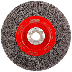 Norton - 4-1/2" OD, 5/8-11 Arbor Hole, Crimped Carbon Wheel Brush - USA Tool & Supply