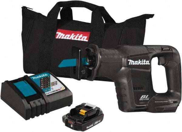 Makita - 18V, 3,000 SPM, Cordless Reciprocating Saw - 13/16" Stroke Length, Lithium-Ion Batteries Included - USA Tool & Supply