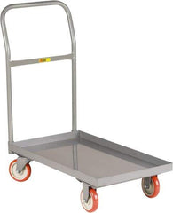 Little Giant - 1,200 Lb Capacity Steel Platform Truck - Steel Deck, 18" OAW, 32" Platform Length, Polyurethane Casters - USA Tool & Supply