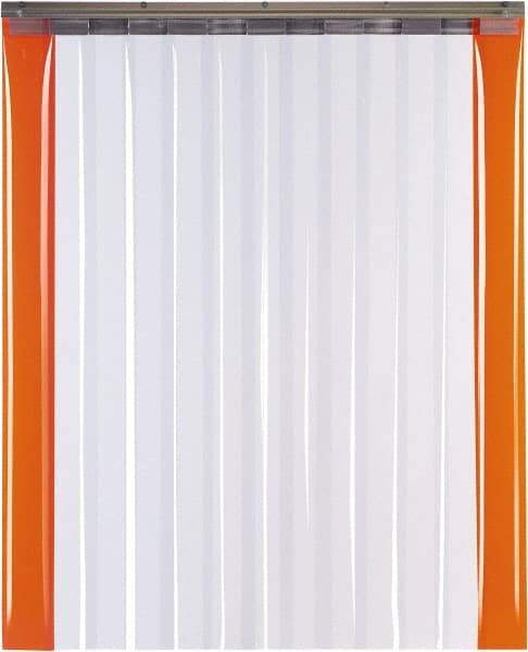 TMI, LLC - 8' Door Width x 8' Door Height PVC Smooth with Reinforced Bonded Bead (Style) Armor Bond Strip Door Kit - 12" Strip Width x 1/8" Strip Thickness, Clear, 67% Overlap - USA Tool & Supply