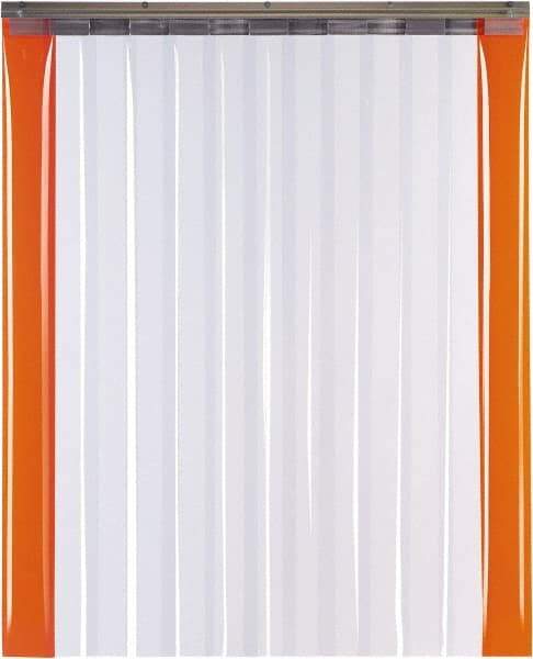 TMI, LLC - 10' Door Width x 10' Door Height PVC Smooth with Reinforced Bonded Bead (Style) Armor Bond Strip Door Kit - 12" Strip Width x 1/8" Strip Thickness, Clear, 67% Overlap - USA Tool & Supply