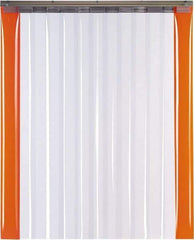 TMI, LLC - 8' Door Width x 10' Door Height PVC Smooth with Reinforced Bonded Bead (Style) Armor Bond Strip Door Kit - 12" Strip Width x 1/8" Strip Thickness, Clear, 67% Overlap - USA Tool & Supply