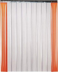 TMI, LLC - 12' Door Width x 12' Door Height PVC Ribbed Strip Door Kit - 12" Strip Width x 0.108" Strip Thickness, Clear, 67% Overlap - USA Tool & Supply