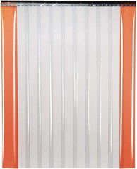TMI, LLC - 8' Door Width x 8' Door Height PVC Smooth Strip Door Kit - 12" Strip Width x 1/8" Strip Thickness, Clear, 67% Overlap - USA Tool & Supply