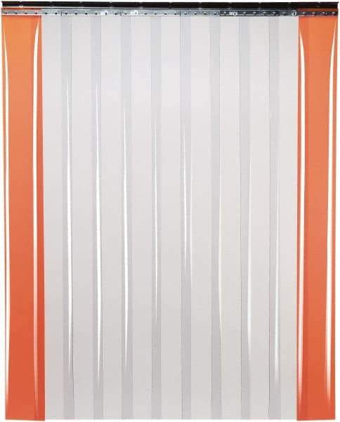 TMI, LLC - 5' Door Width x 7' Door Height PVC Smooth Strip Door Kit - 6" Strip Width x 0.06" Strip Thickness, Clear, 67% Overlap - USA Tool & Supply