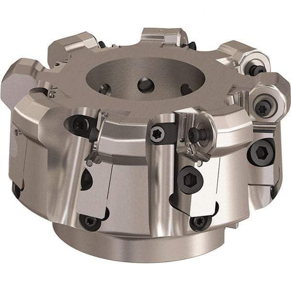 Seco - 125mm Cut Diam, 6mm Max Depth, 1.5748" Arbor Hole, 8 Inserts, ONMU09 Insert Style, Indexable Copy Face Mill - L220.48 Cutter Style, 2.4803 High, Series Doubleoctomill - USA Tool & Supply