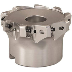 Seco - 63mm Cut Diam, 0.9mm Max Depth, 0.8661" Arbor Hole, 9 Inserts, LOHT06 Insert Style, Indexable Copy Face Mill - R220.21 Cutter Style, 1.5748 High, Series Doubleoctomill - USA Tool & Supply