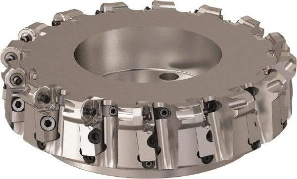 Seco - 250mm Cut Diam, 6mm Max Depth, 2.3622" Arbor Hole, 16 Inserts, ONMU09 Insert Style, Indexable Copy Face Mill - R220.48 Cutter Style, 3.1496 High, Series Doubleoctomill - USA Tool & Supply