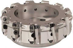 Seco - 200mm Cut Diam, 6mm Max Depth, 2.3622" Arbor Hole, 12 Inserts, ONMU09 Insert Style, Indexable Copy Face Mill - R220.48 Cutter Style, 3.1496 High, Series Doubleoctomill - USA Tool & Supply