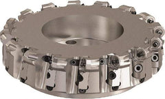 Seco - 10" Cut Diam, 6mm Max Depth, 2-1/2" Arbor Hole, 16 Inserts, ONMU09 Insert Style, Indexable Copy Face Mill - L220.48 Cutter Style, 3.1496 High, Series Doubleoctomill - USA Tool & Supply