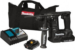 Makita - 18 Volt 11/16" SDS Plus Chuck Cordless Rotary Hammer - 0 to 4,800 BPM, 0 to 680 RPM, Reversible - USA Tool & Supply