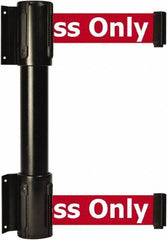 Tensator - 16.64" High x 89" Long x 3" Wide Barrier Dual Line Wall Mount - Steel, Black Powdercoat Finish, Black, Use with 898 Wall Receiver - USA Tool & Supply