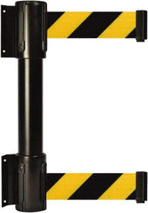 Tensator - 16.64" High x 89" Long x 3" Wide Barrier Dual Line Wall Mount - Steel, Black Powdercoat Finish, Black, Use with 898 Wall Receiver - USA Tool & Supply