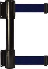 Tensator - 16.64" High x 89" Long x 3" Wide Barrier Dual Line Wall Mount - Steel, Black Powdercoat Finish, Black, Use with 898 Wall Receiver - USA Tool & Supply