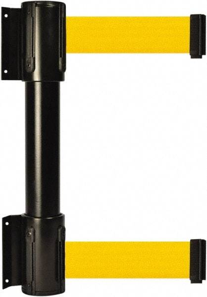 Tensator - 16.64" High x 89" Long x 3" Wide Barrier Dual Line Wall Mount - Steel, Black Powdercoat Finish, Black, Use with 898 Wall Receiver - USA Tool & Supply