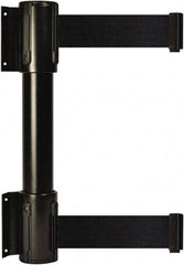 Tensator - 16.64" High x 89" Long x 3" Wide Barrier Dual Line Wall Mount - Steel, Black Powdercoat Finish, Black, Use with 898 Wall Receiver - USA Tool & Supply