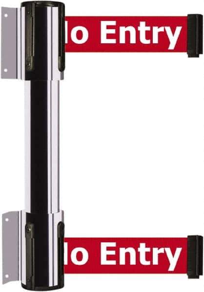 Tensator - 16.64" High x 89" Long x 3" Wide Barrier Dual Line Wall Mount - Steel, Polished Chrome Finish, Polished Chrome, Use with 898 Wall Receiver - USA Tool & Supply