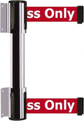 Tensator - 16.64" High x 89" Long x 3" Wide Barrier Dual Line Wall Mount - Steel, Polished Chrome Finish, Polished Chrome, Use with 898 Wall Receiver - USA Tool & Supply