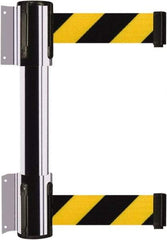 Tensator - 16.64" High x 89" Long x 3" Wide Barrier Dual Line Wall Mount - Steel, Polished Chrome Finish, Polished Chrome, Use with 898 Wall Receiver - USA Tool & Supply