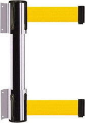 Tensator - 16.64" High x 156" Long x 3" Wide Barrier Dual Line Wall Mount - Steel, Polished Chrome Finish, Polished Chrome, Use with 898 Wall Receiver - USA Tool & Supply