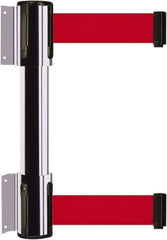 Tensator - 16.64" High x 89" Long x 3" Wide Barrier Dual Line Wall Mount - Steel, Polished Chrome Finish, Polished Chrome, Use with 898 Wall Receiver - USA Tool & Supply