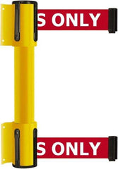Tensator - 16.64" High x 89" Long x 3" Wide Barrier Dual Line Wall Mount - Steel, Yellow Powdercoat Finish, Yellow, Use with 898 Wall Receiver - USA Tool & Supply
