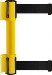Tensator - 16.64" High x 156" Long x 3" Wide Barrier Dual Line Wall Mount - Steel, Yellow Powdercoat Finish, Yellow, Use with 898 Wall Receiver - USA Tool & Supply