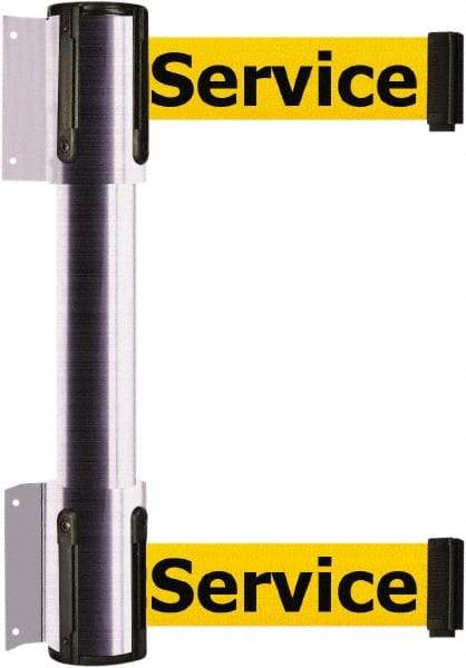 Tensator - 16.64" High x 156" Long x 3" Wide Barrier Dual Line Wall Mount - Steel, Satin Chrome Finish, Satin Chrome, Use with 898 Wall Receiver - USA Tool & Supply