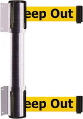 Tensator - 16.64" High x 156" Long x 3" Wide Barrier Dual Line Wall Mount - Steel, Satin Chrome Finish, Satin Chrome, Use with 898 Wall Receiver - USA Tool & Supply