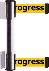 Tensator - 16.64" High x 89" Long x 3" Wide Barrier Dual Line Wall Mount - Steel, Satin Chrome Finish, Satin Chrome, Use with 898 Wall Receiver - USA Tool & Supply