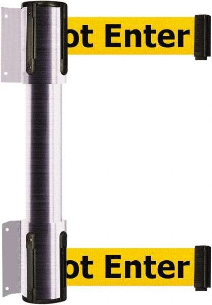 Tensator - 16.64" High x 156" Long x 3" Wide Barrier Dual Line Wall Mount - Steel, Satin Chrome Finish, Satin Chrome, Use with 898 Wall Receiver - USA Tool & Supply