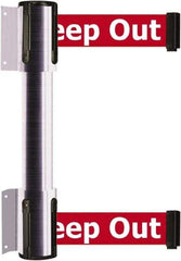 Tensator - 16.64" High x 89" Long x 3" Wide Barrier Dual Line Wall Mount - Steel, Satin Chrome Finish, Satin Chrome, Use with 898 Wall Receiver - USA Tool & Supply