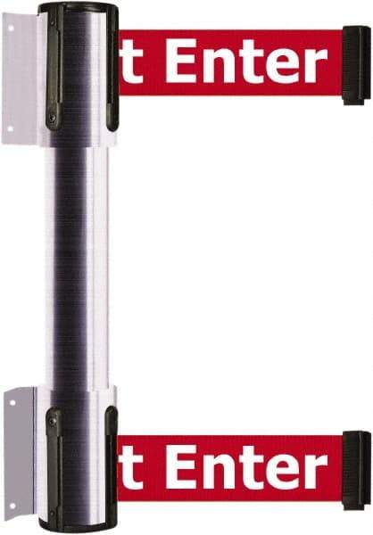 Tensator - 16.64" High x 156" Long x 3" Wide Barrier Dual Line Wall Mount - Steel, Satin Chrome Finish, Satin Chrome, Use with 898 Wall Receiver - USA Tool & Supply